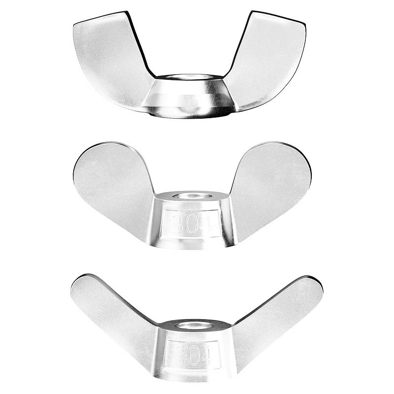 Anglinio plieno metrinės apvalios sparnuotos veržlės