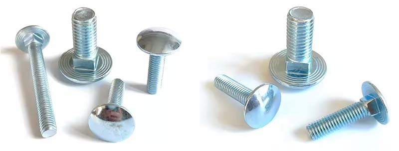 Steel square neck round head bolts