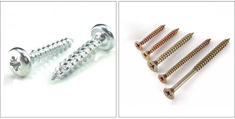 Flat head self tapping screw