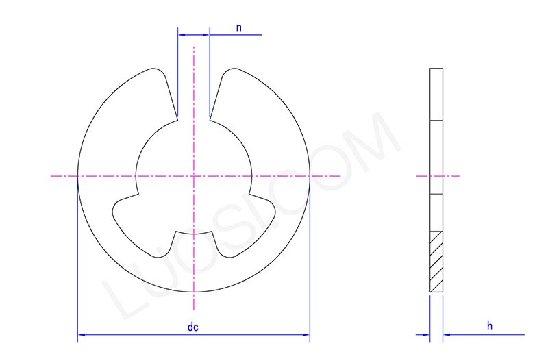 E type retaining ring
