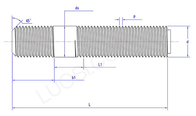 Rough pole double studs with fine pitch