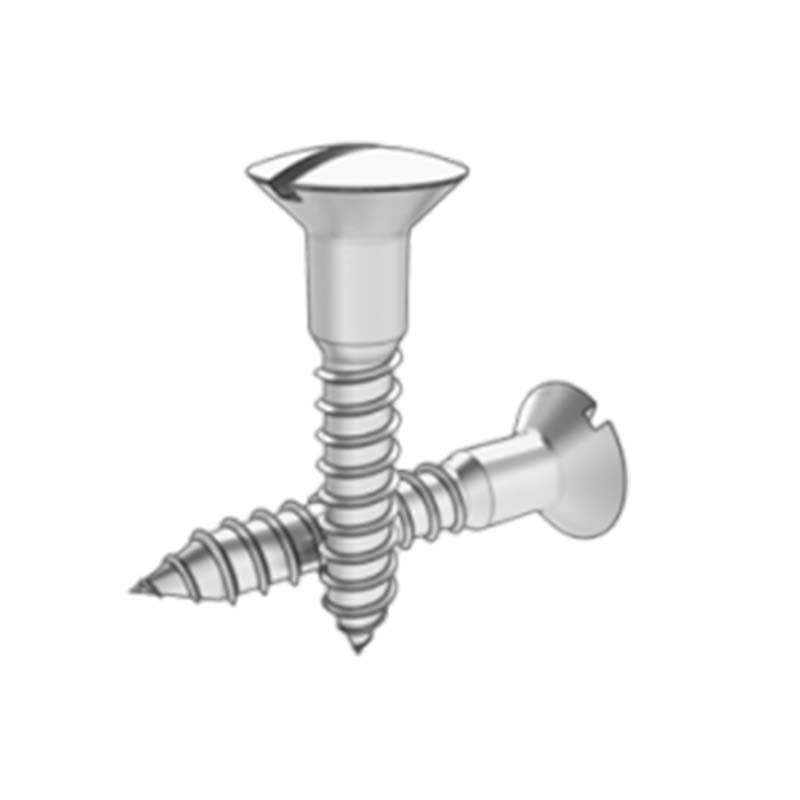 Medinis sraigtas su plyšia, pakelta galva